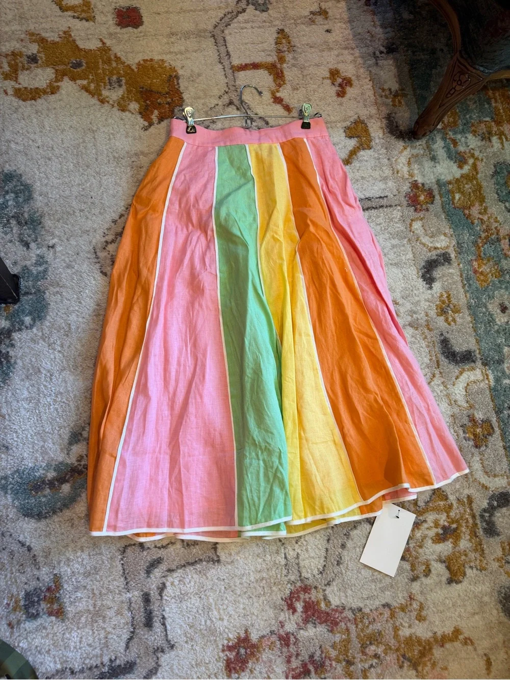 NWT English Factory Pastel Colorblock Midi Skirt/Top Matching Set